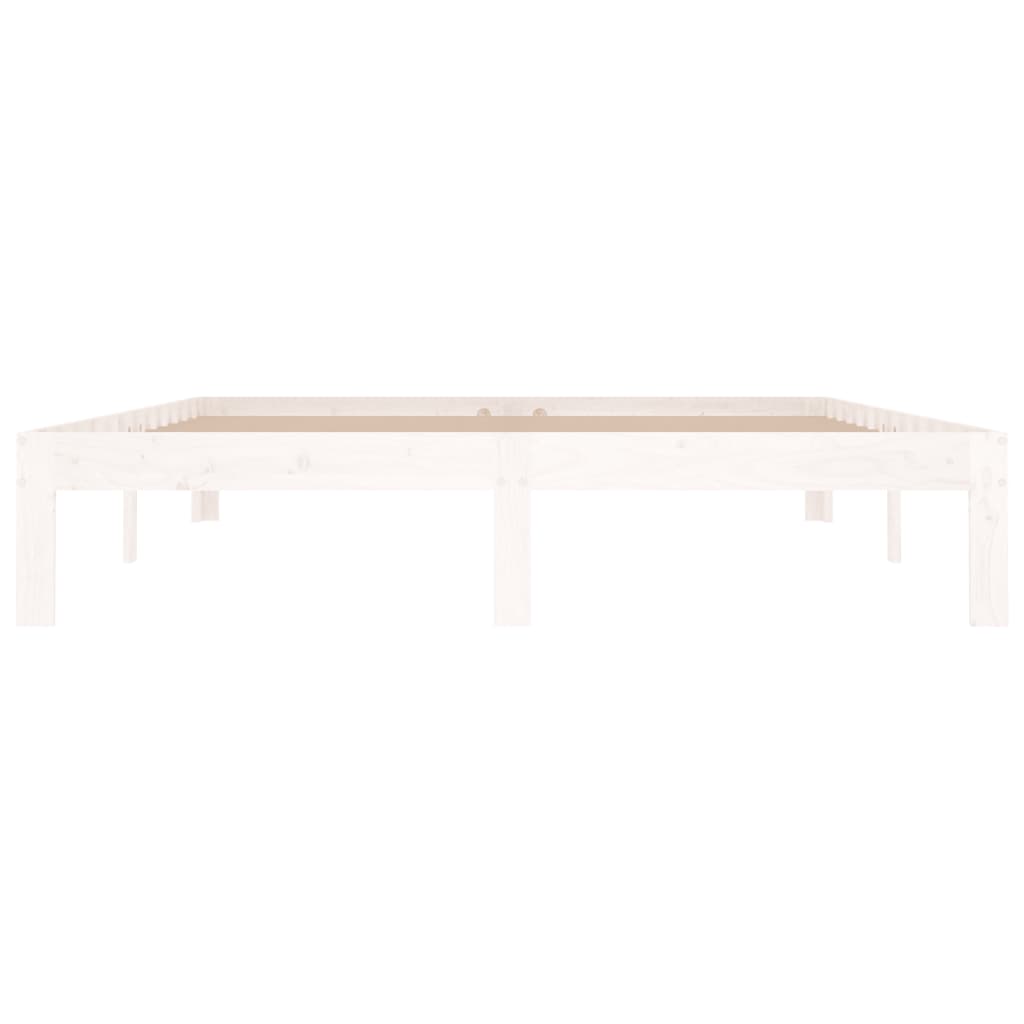 Bedframe Massief Hout King Size 150 x 200 cm Wit