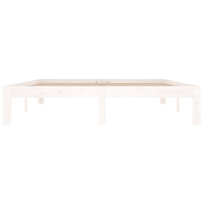 Bedframe Massief Hout King Size 150 x 200 cm Wit