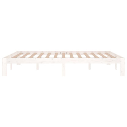 Bedframe Massief Hout King Size 150 x 200 cm Wit