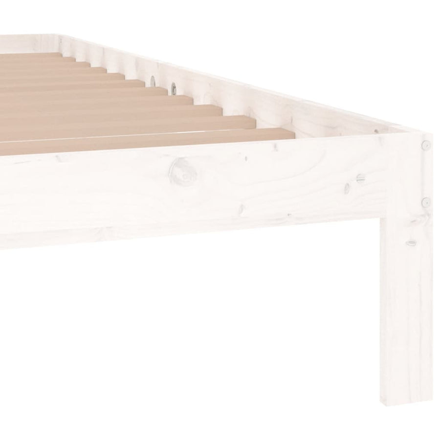 Bedframe Massief Hout King Size 150 x 200 cm Wit