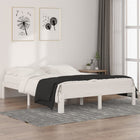 Bedframe massief grenenhout wit 150x200 cm