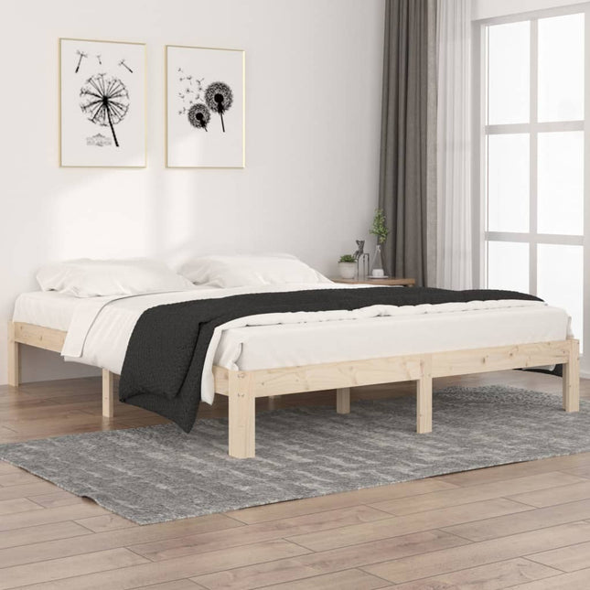 Bedframe Massief Grenenhout 160 x 200 cm Naturel