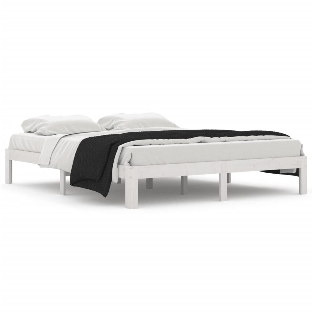 Bedframe Massief Grenenhout 160 x 200 cm Wit