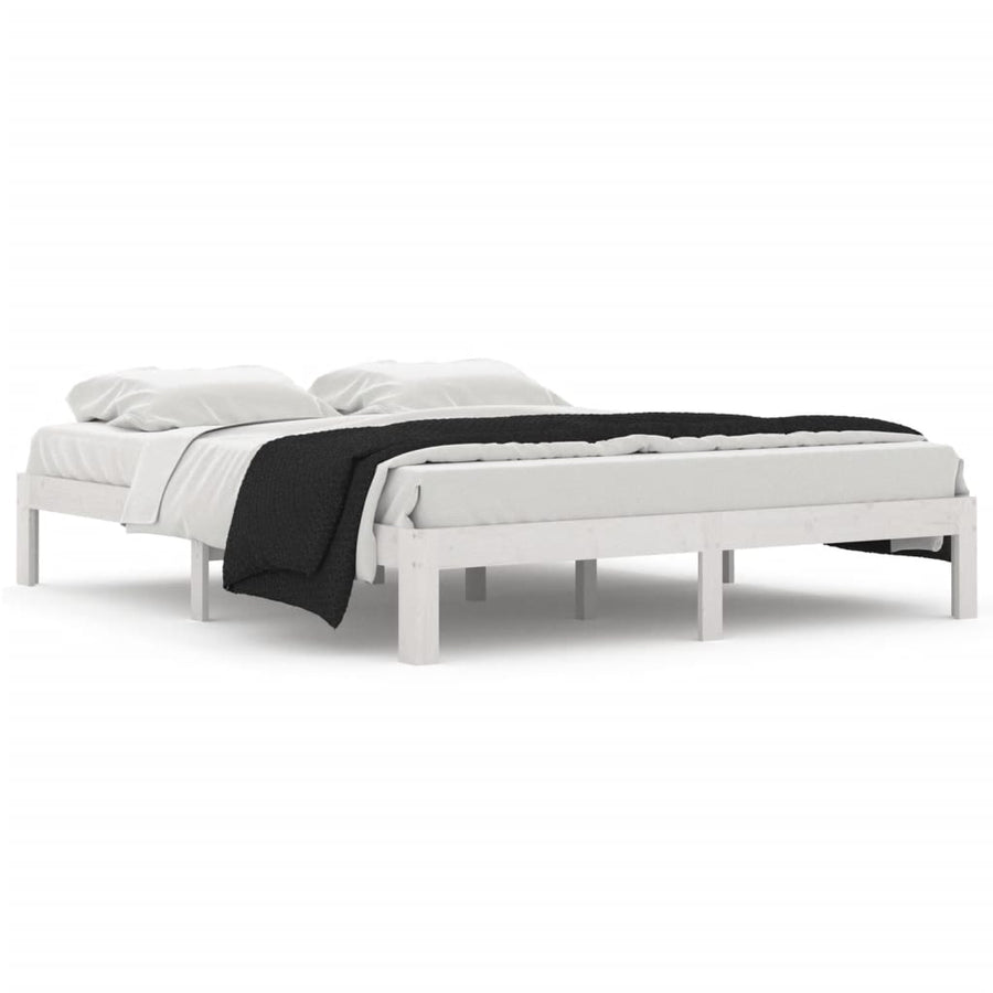Bedframe Massief Grenenhout 160 x 200 cm Wit
