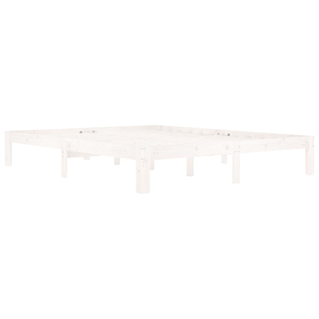 Bedframe Massief Grenenhout 160 x 200 cm Wit