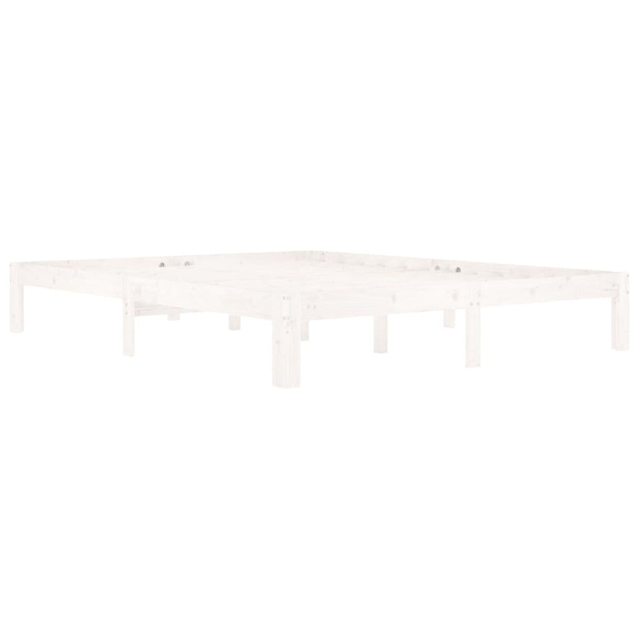 Bedframe Massief Grenenhout 160 x 200 cm Wit
