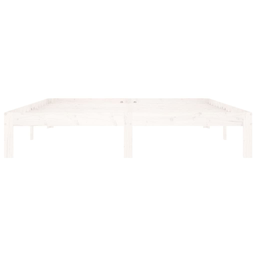Bedframe Massief Grenenhout 160 x 200 cm Wit