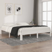 Bedframe massief grenenhout wit 160x200 cm