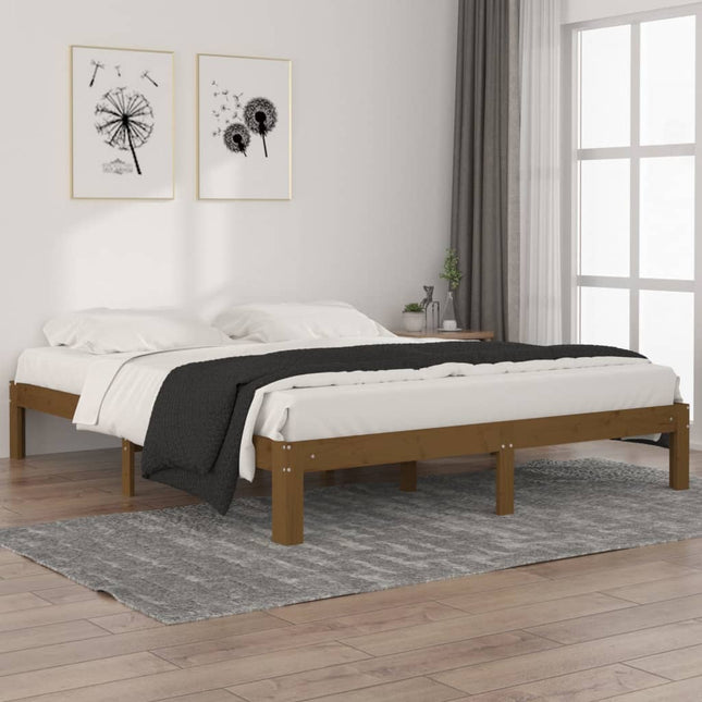 Bedframe Massief Grenenhout 160 x 200 cm Honingbruin