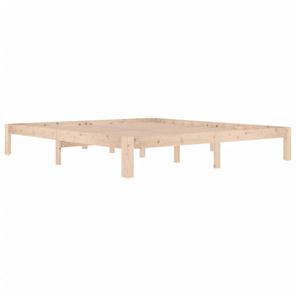 Bedframe Massief Hout Super King Size 180 x 200 cm Naturel