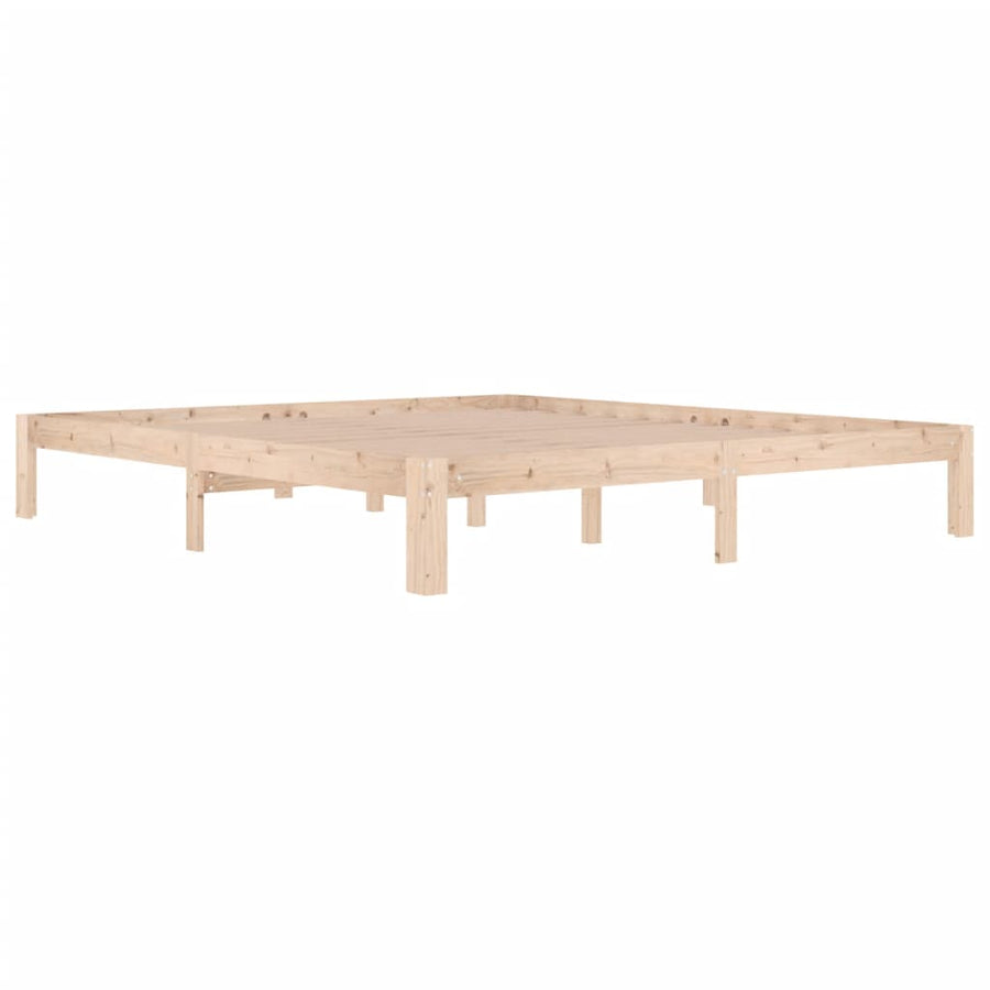 Bedframe Massief Hout Super King Size 180 x 200 cm Naturel