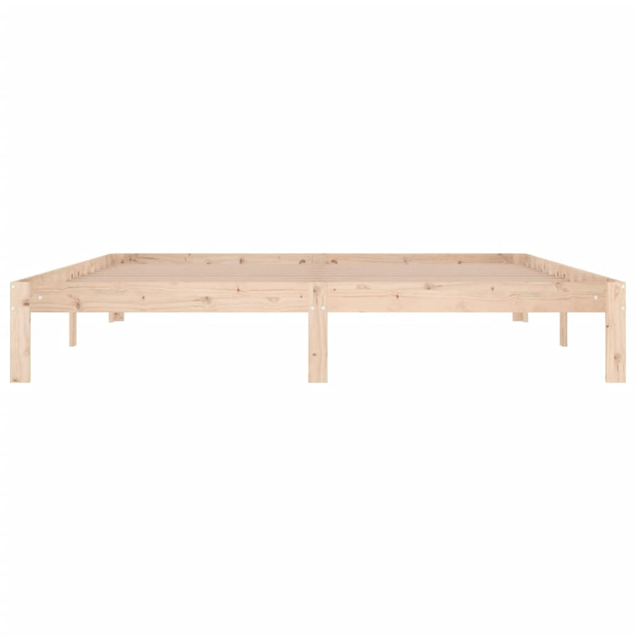 Bedframe Massief Hout Super King Size 180 x 200 cm Naturel