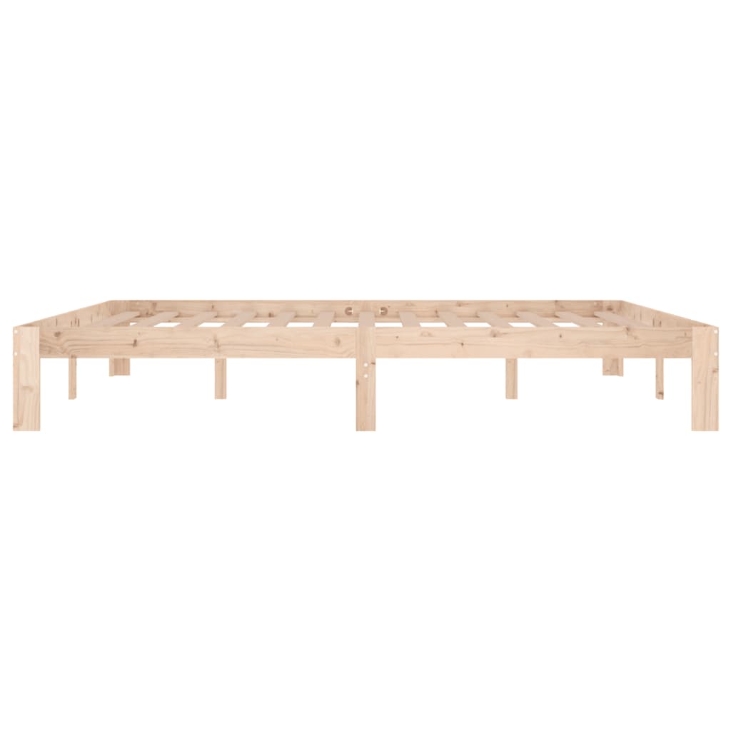 Bedframe Massief Hout Super King Size 180 x 200 cm Naturel