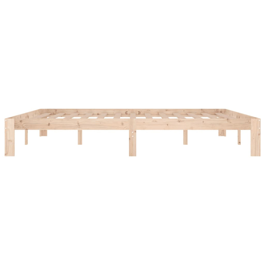 Bedframe Massief Hout Super King Size 180 x 200 cm Naturel