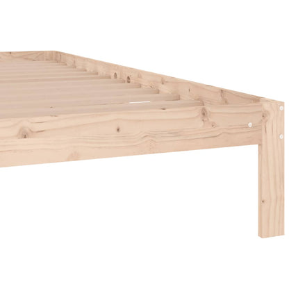 Bedframe Massief Hout Super King Size 180 x 200 cm Naturel