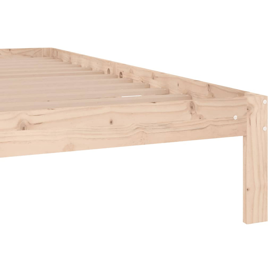 Bedframe Massief Hout Super King Size 180 x 200 cm Naturel