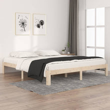 Bedframe Massief Hout Super King Size 180 x 200 cm Naturel