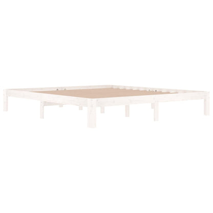 Bedframe Massief Hout Super King 180 x 200 cm Wit