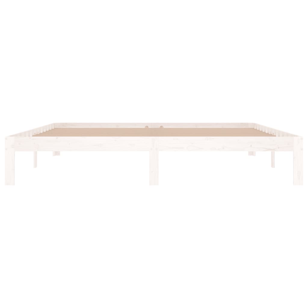 Bedframe Massief Hout Super King 180 x 200 cm Wit