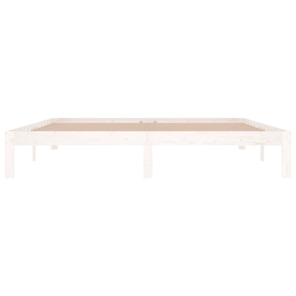 Bedframe Massief Hout Super King 180 x 200 cm Wit