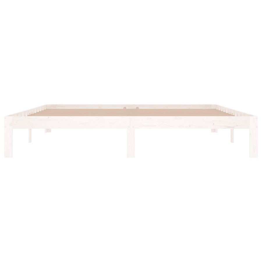 Bedframe Massief Hout Super King 180 x 200 cm Wit