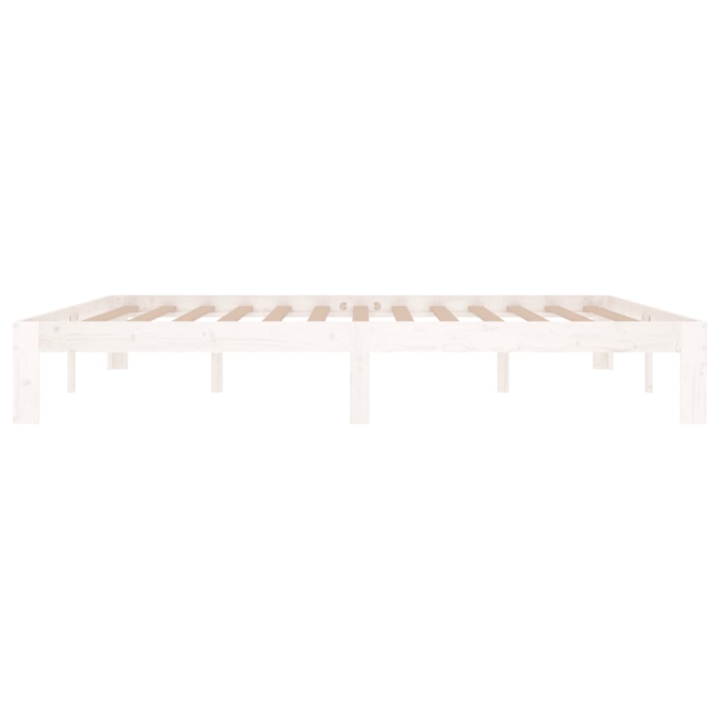 Bedframe Massief Hout Super King 180 x 200 cm Wit