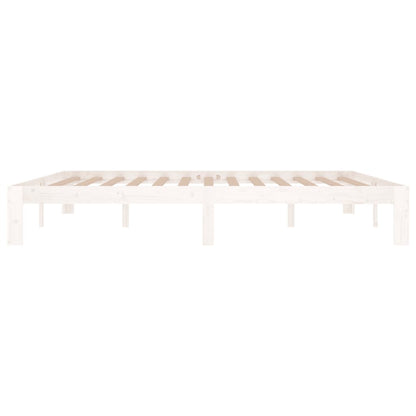 Bedframe Massief Hout Super King 180 x 200 cm Wit