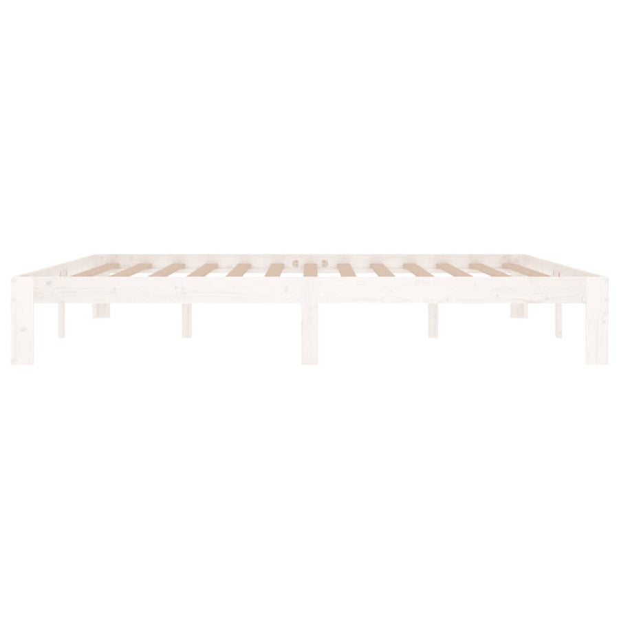 Bedframe Massief Hout Super King 180 x 200 cm Wit