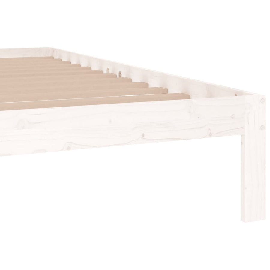Bedframe Massief Hout Super King 180 x 200 cm Wit