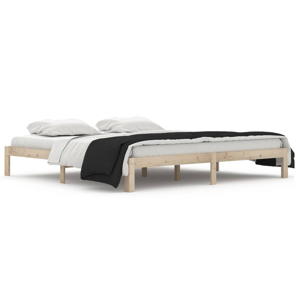 Bedframe Massief Grenenhout 200 x 200 cm Naturel