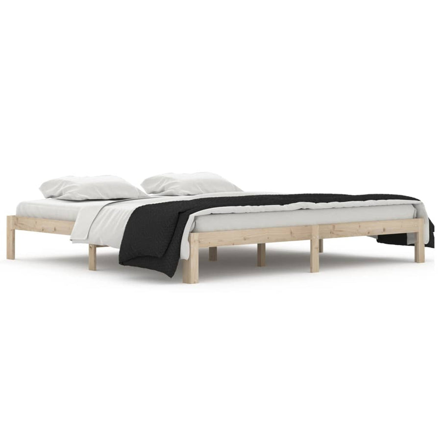 Bedframe Massief Grenenhout 200 x 200 cm Naturel