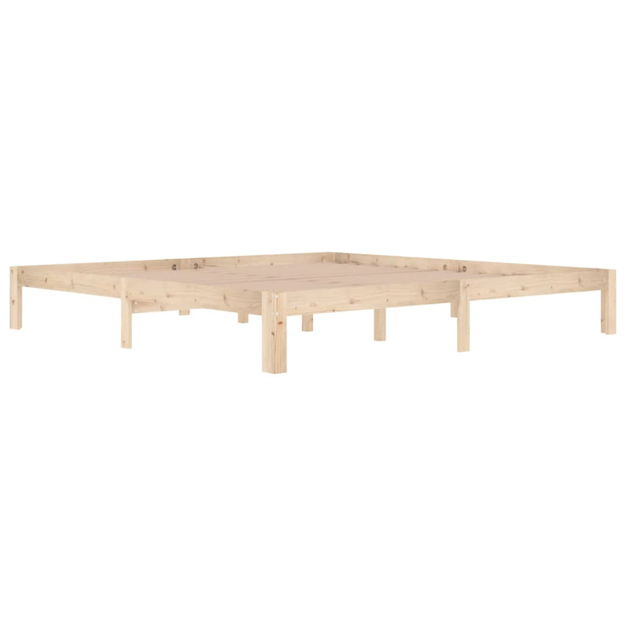 Bedframe Massief Grenenhout 200 x 200 cm Naturel