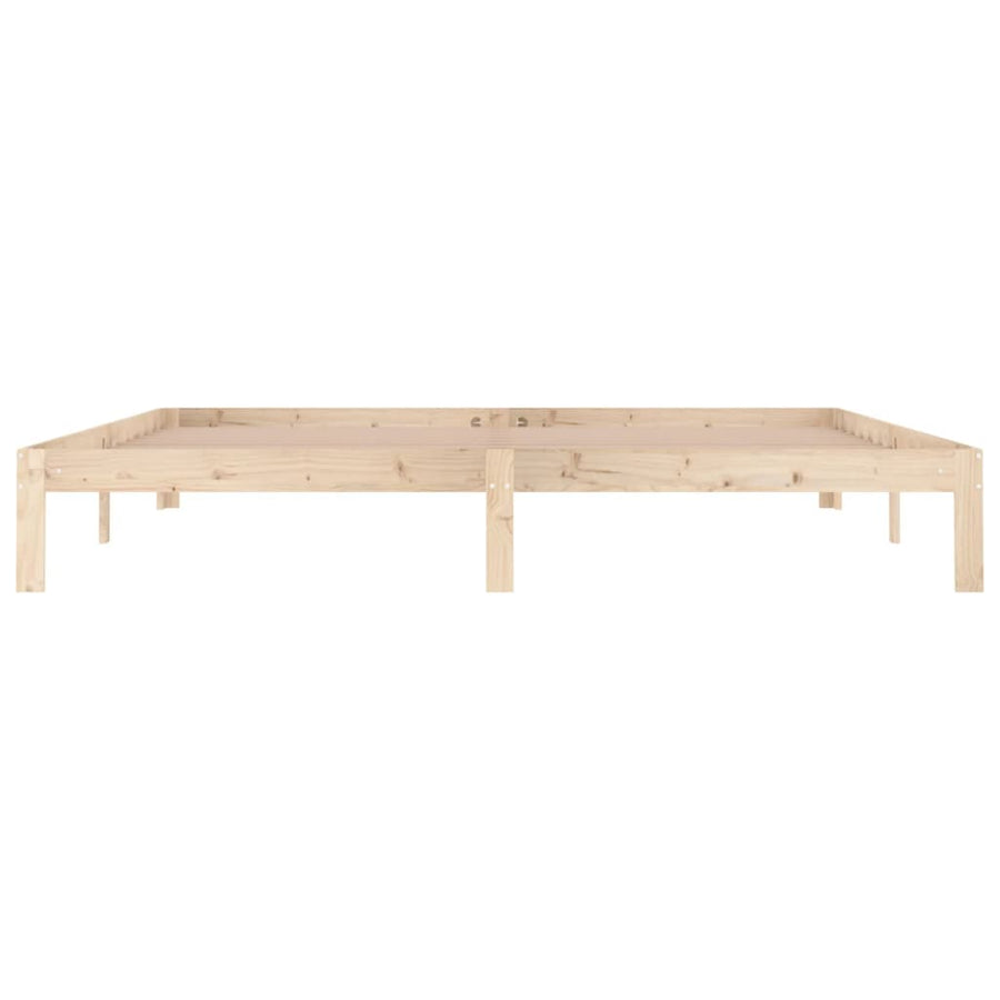 Bedframe Massief Grenenhout 200 x 200 cm Naturel
