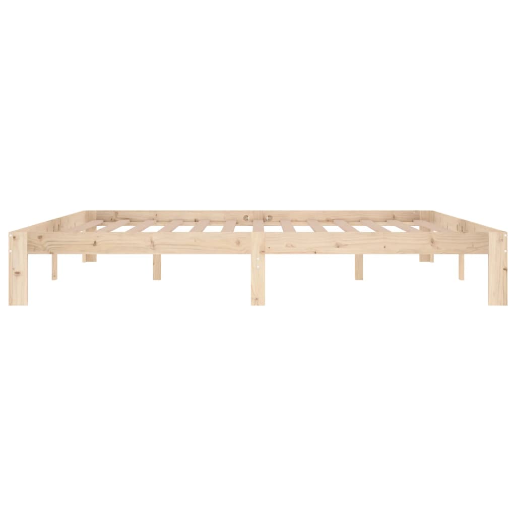 Bedframe Massief Grenenhout 200 x 200 cm Naturel