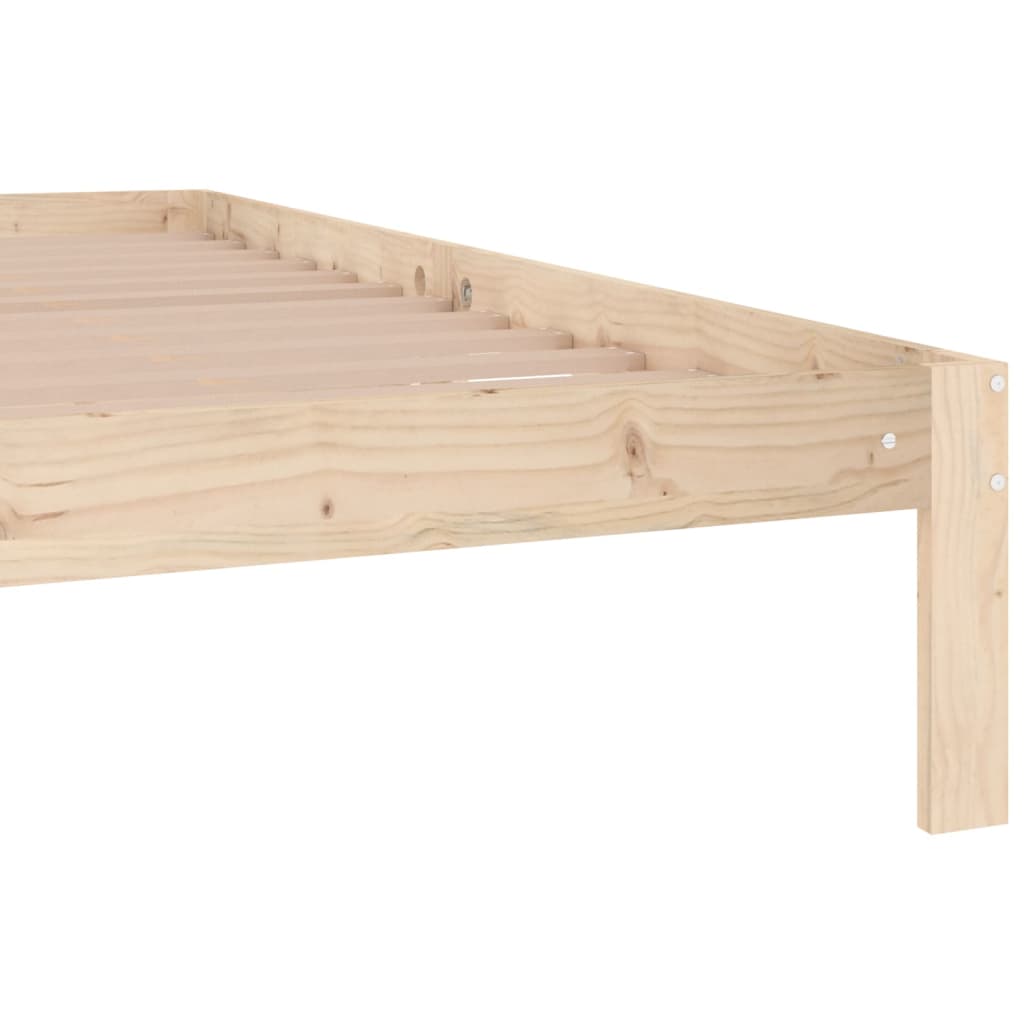 Bedframe Massief Grenenhout 200 x 200 cm Naturel