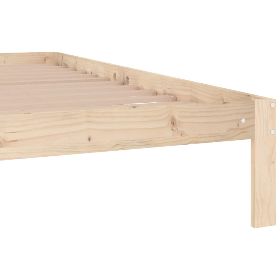 Bedframe Massief Grenenhout 200 x 200 cm Naturel