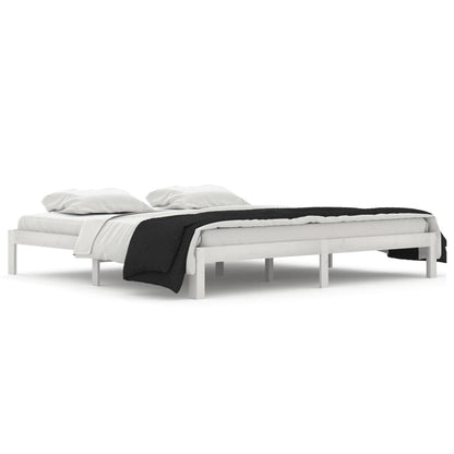 Bedframe Massief Grenenhout 200 x 200 cm Wit