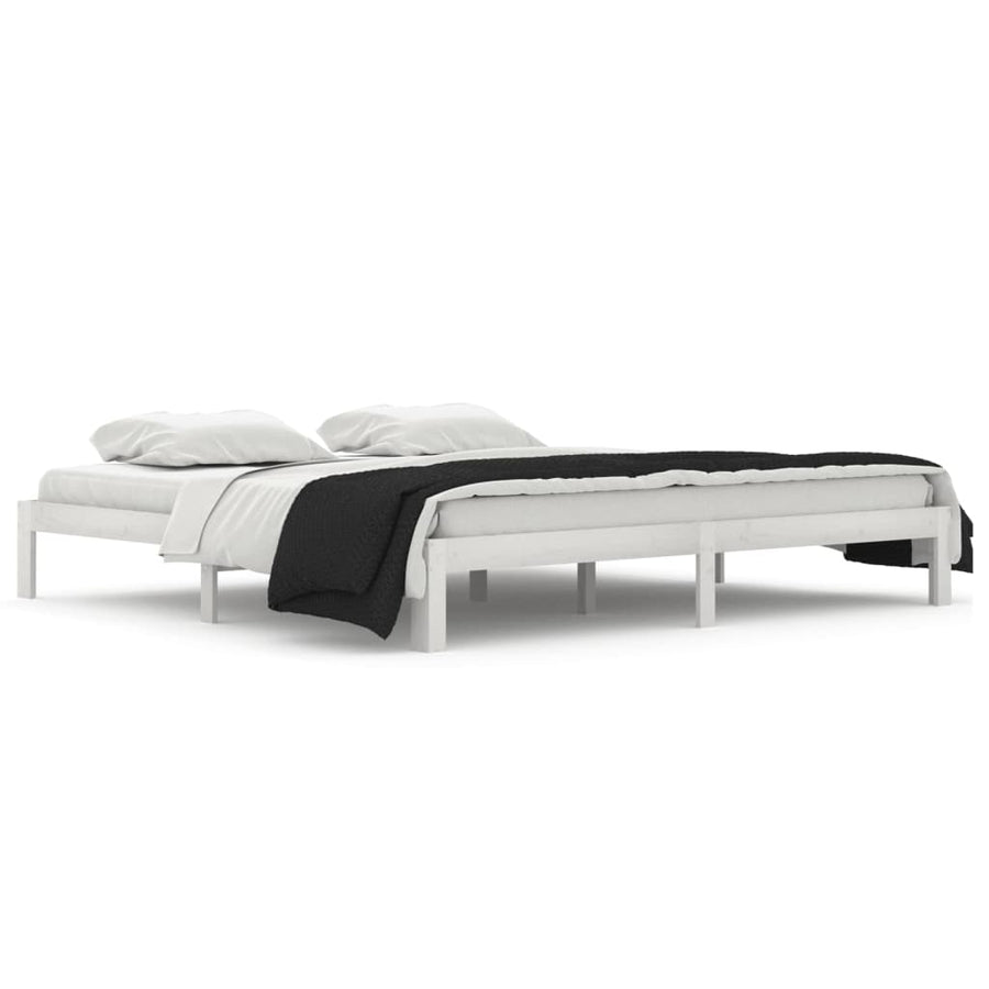 Bedframe Massief Grenenhout 200 x 200 cm Wit