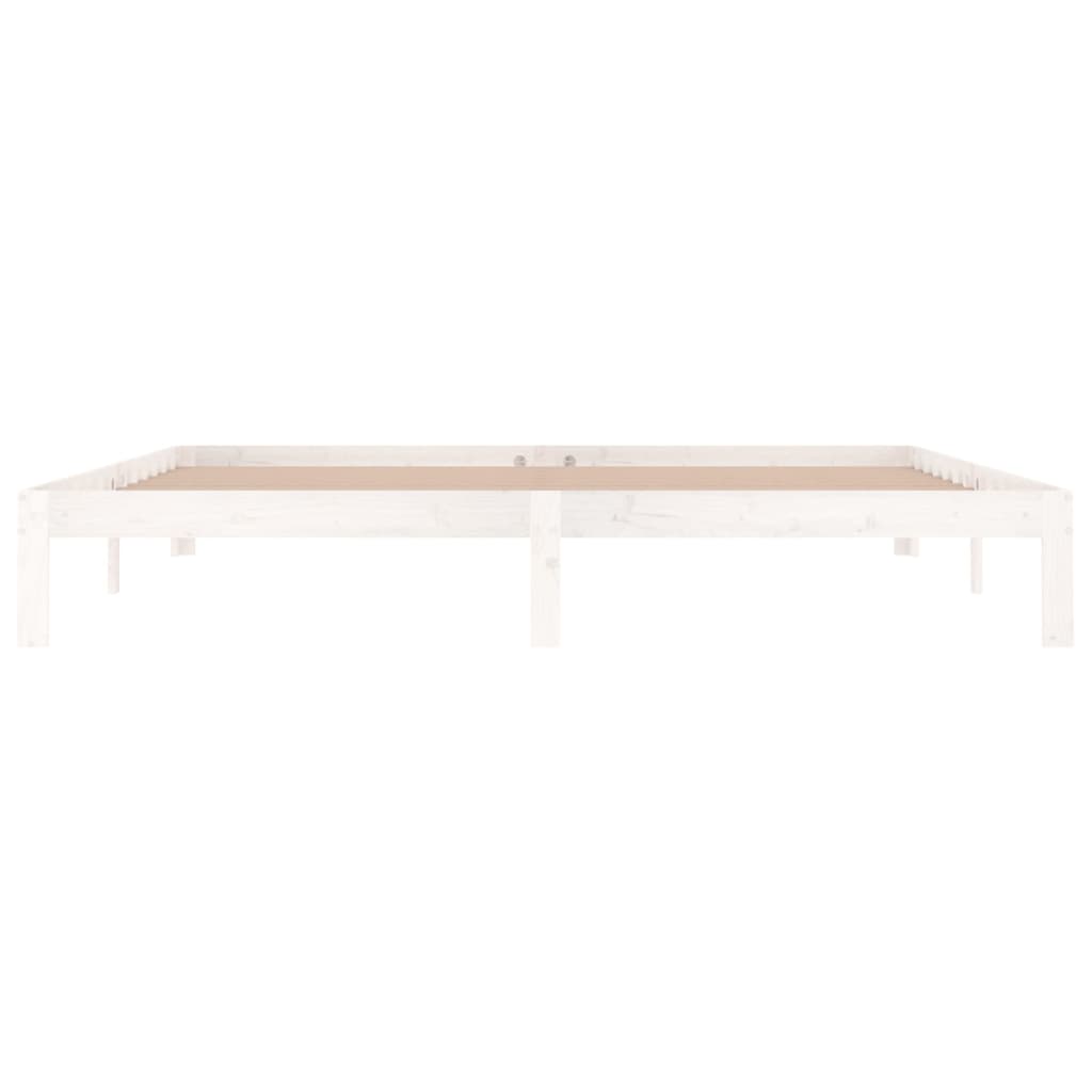 Bedframe Massief Grenenhout 200 x 200 cm Wit