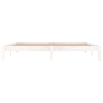 Bedframe Massief Grenenhout 200 x 200 cm Wit