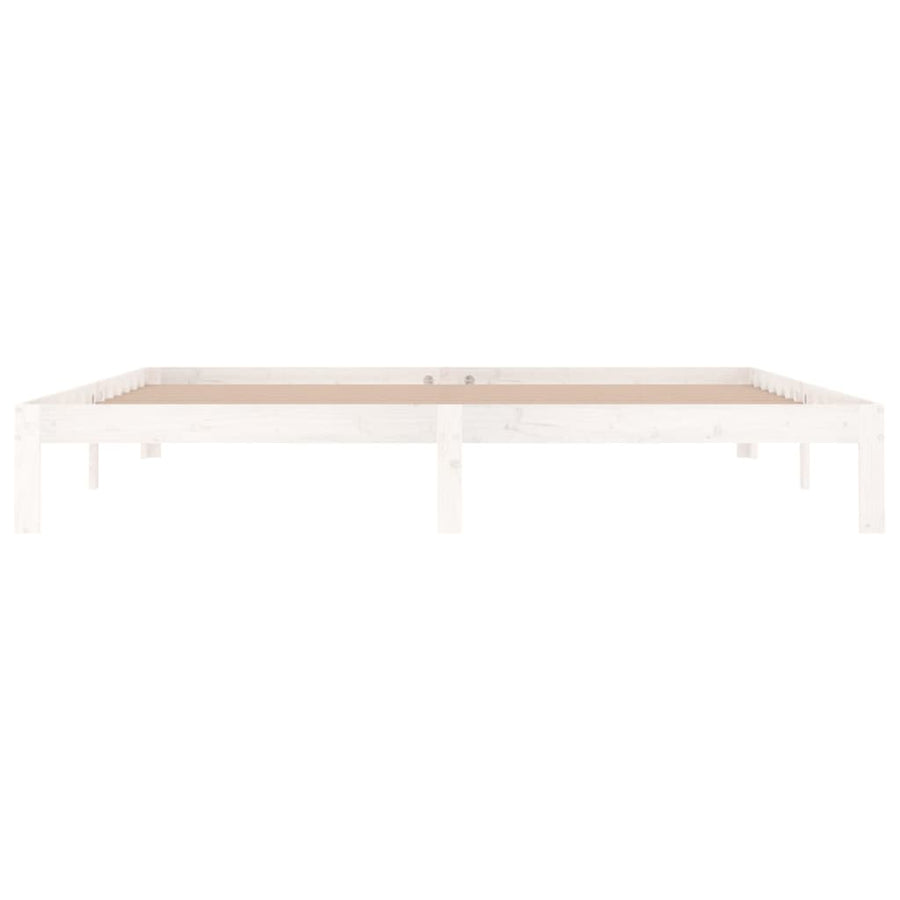 Bedframe Massief Grenenhout 200 x 200 cm Wit