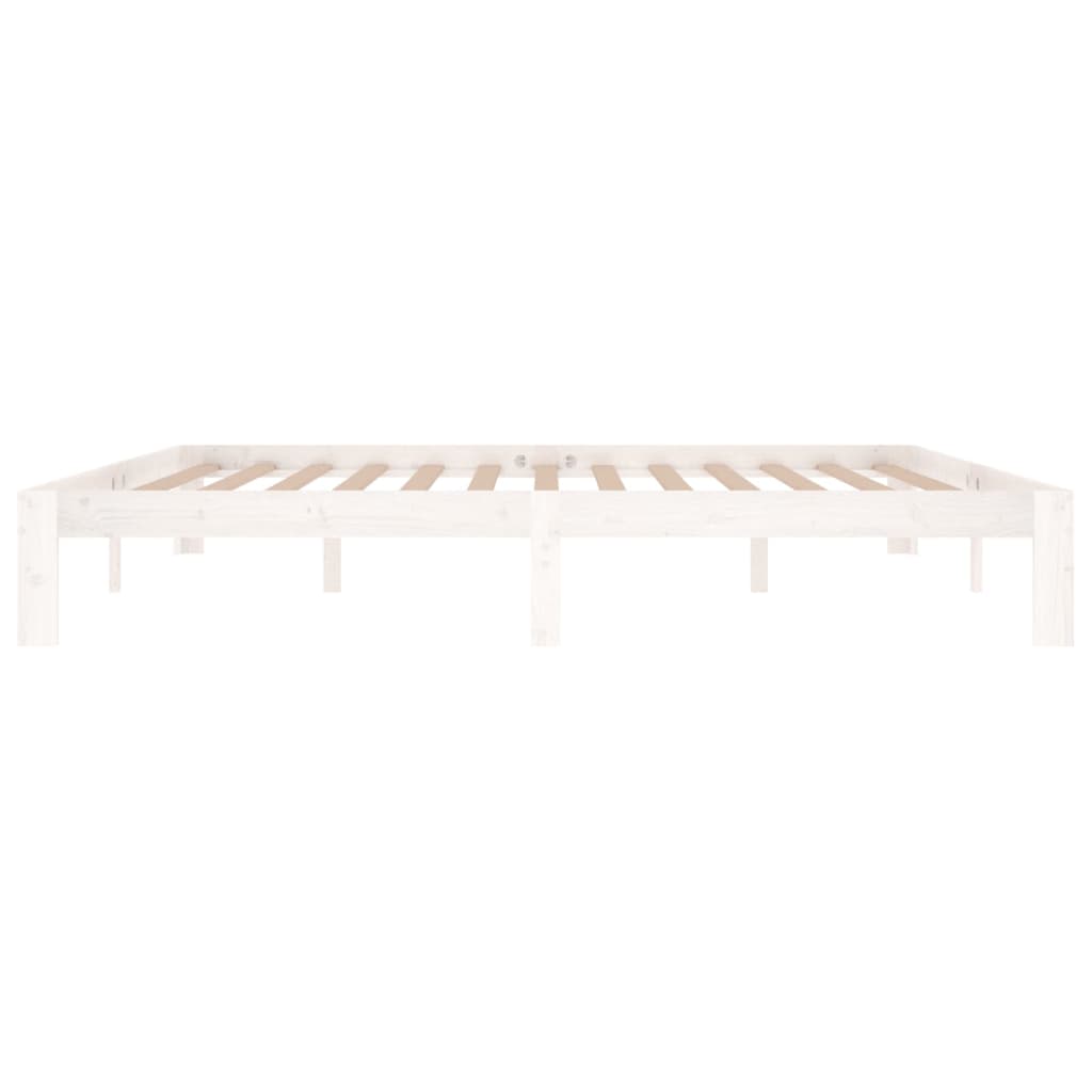 Bedframe Massief Grenenhout 200 x 200 cm Wit