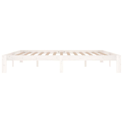 Bedframe Massief Grenenhout 200 x 200 cm Wit