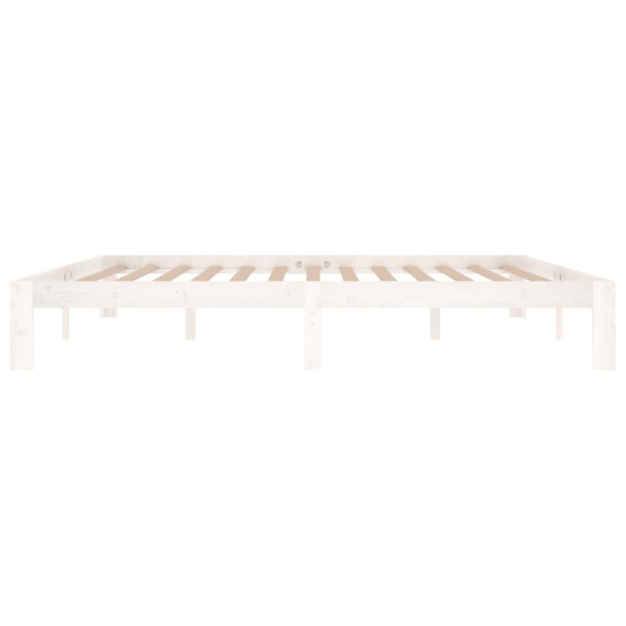 Bedframe Massief Grenenhout 200 x 200 cm Wit