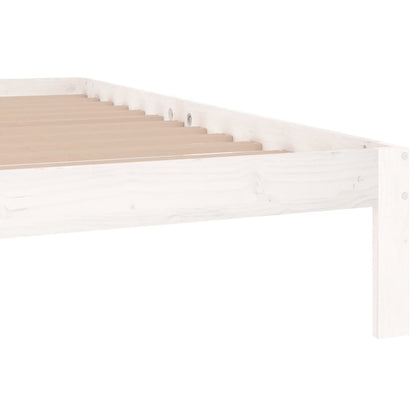 Bedframe Massief Grenenhout 200 x 200 cm Wit