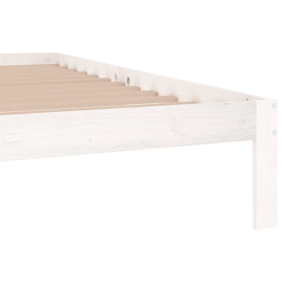 Bedframe Massief Grenenhout 200 x 200 cm Wit
