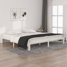 Bedframe Massief Grenenhout 200 x 200 cm Wit
