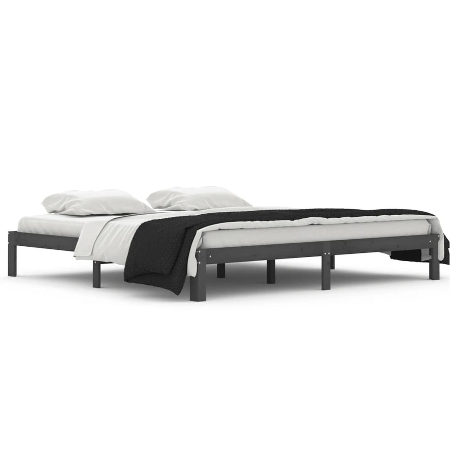 Bedframe Massief Grenenhout 200 x 200 cm Grijs
