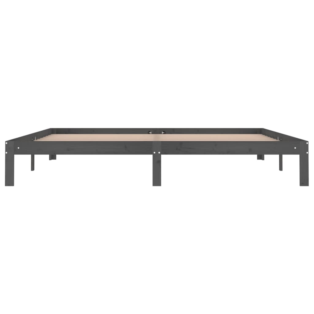 Bedframe Massief Grenenhout 200 x 200 cm Grijs