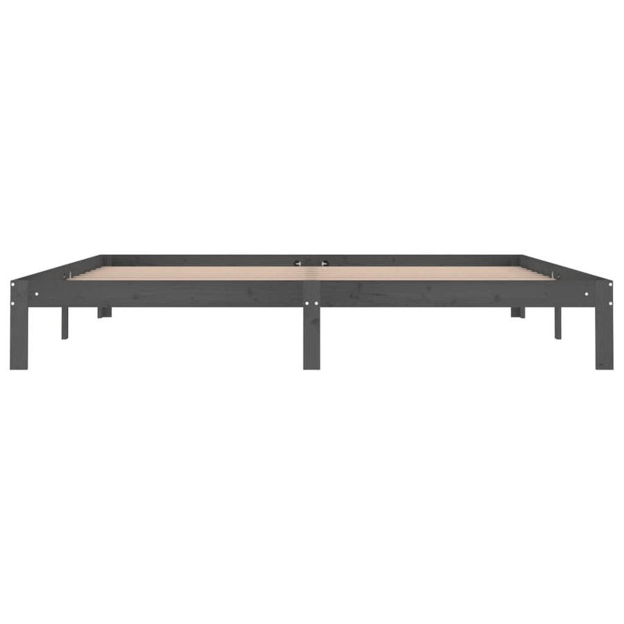 Bedframe Massief Grenenhout 200 x 200 cm Grijs